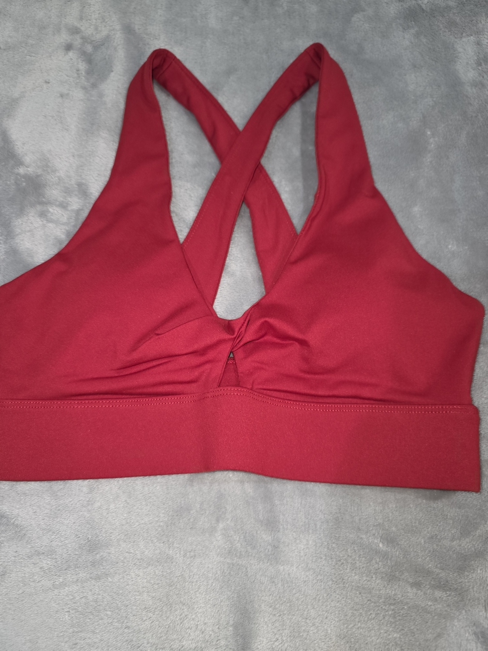 Red Fabletics Oasis Twist Crisscross Sports Bra - Comfortable Support